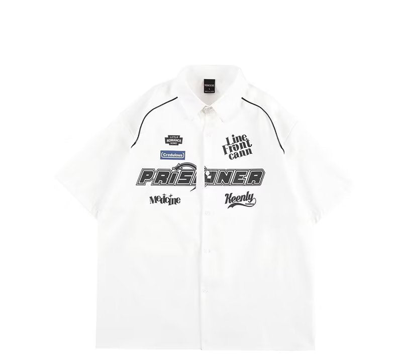 Retro Street Letter Cardigan Shirt