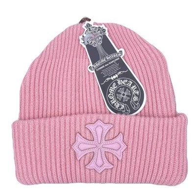 Embroidered Cross Knitted Beanie