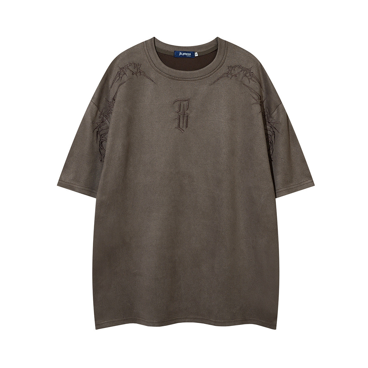 Thorn Embroidered Suede Street T-Shirt