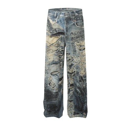 High street graffiti jeans
