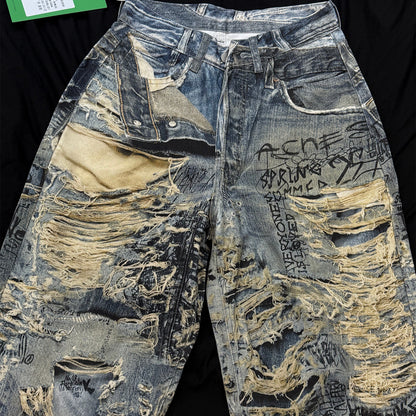 High street graffiti jeans
