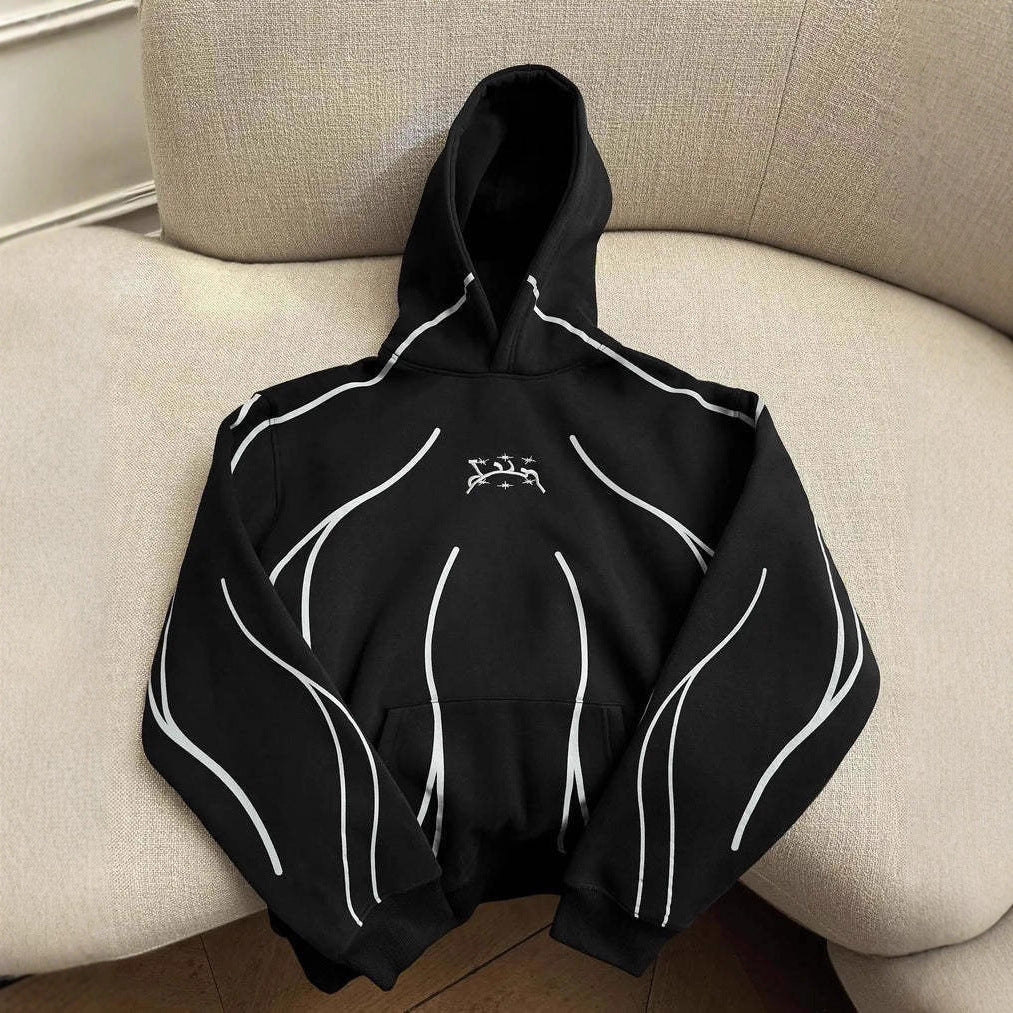 Y2K Letter Print Hooded Zip Jacket