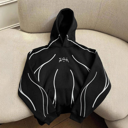 Y2K Letter Print Hooded Zip Jacket