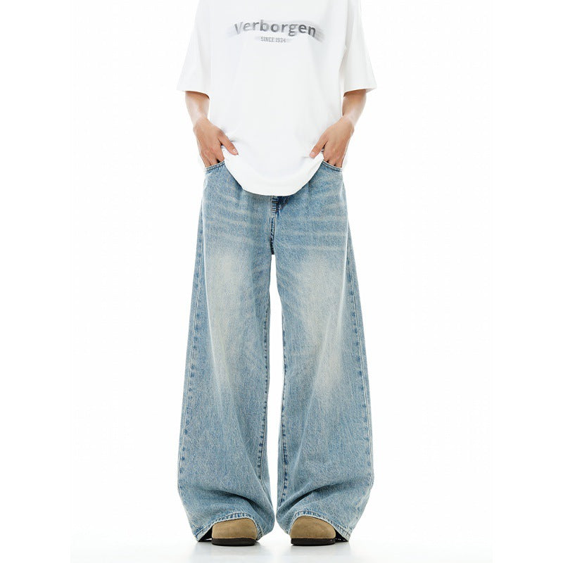 Vintage Washed Wide-Leg Baggy Jeans