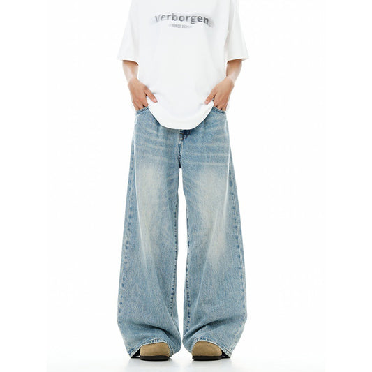 Vintage Washed Wide-Leg Baggy Jeans