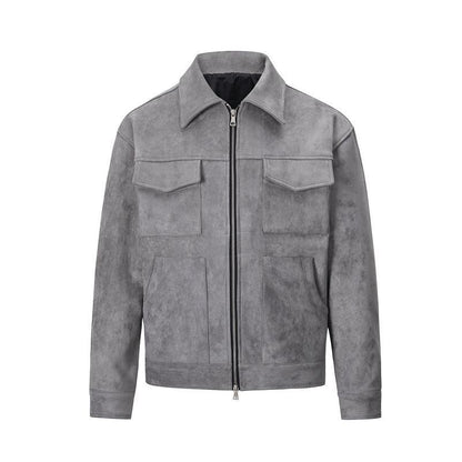 Modern Zip-Up Lapel Jacket