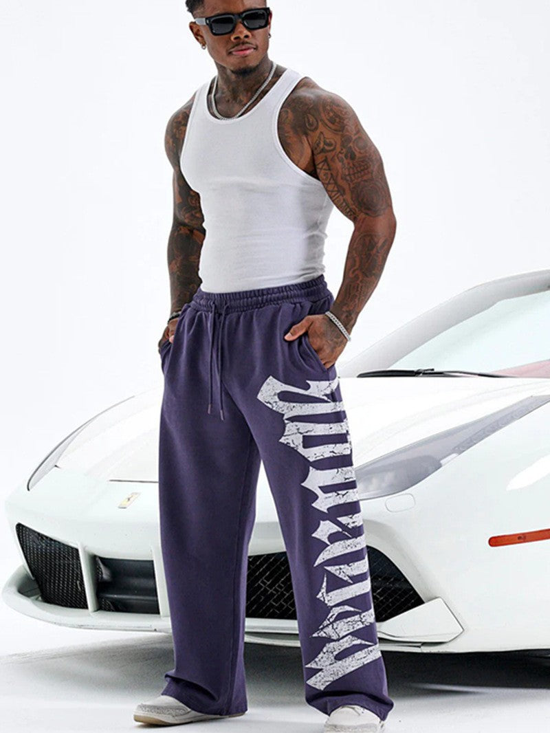 Wide-Leg Athletic Pants