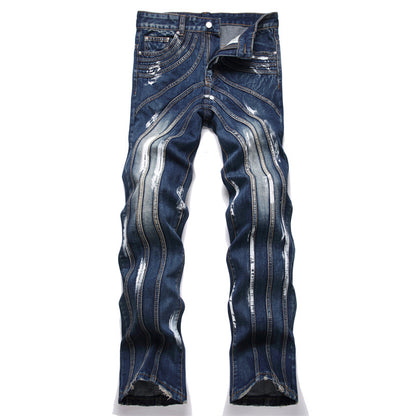 Slim Flare Patchwork Denim Jeans