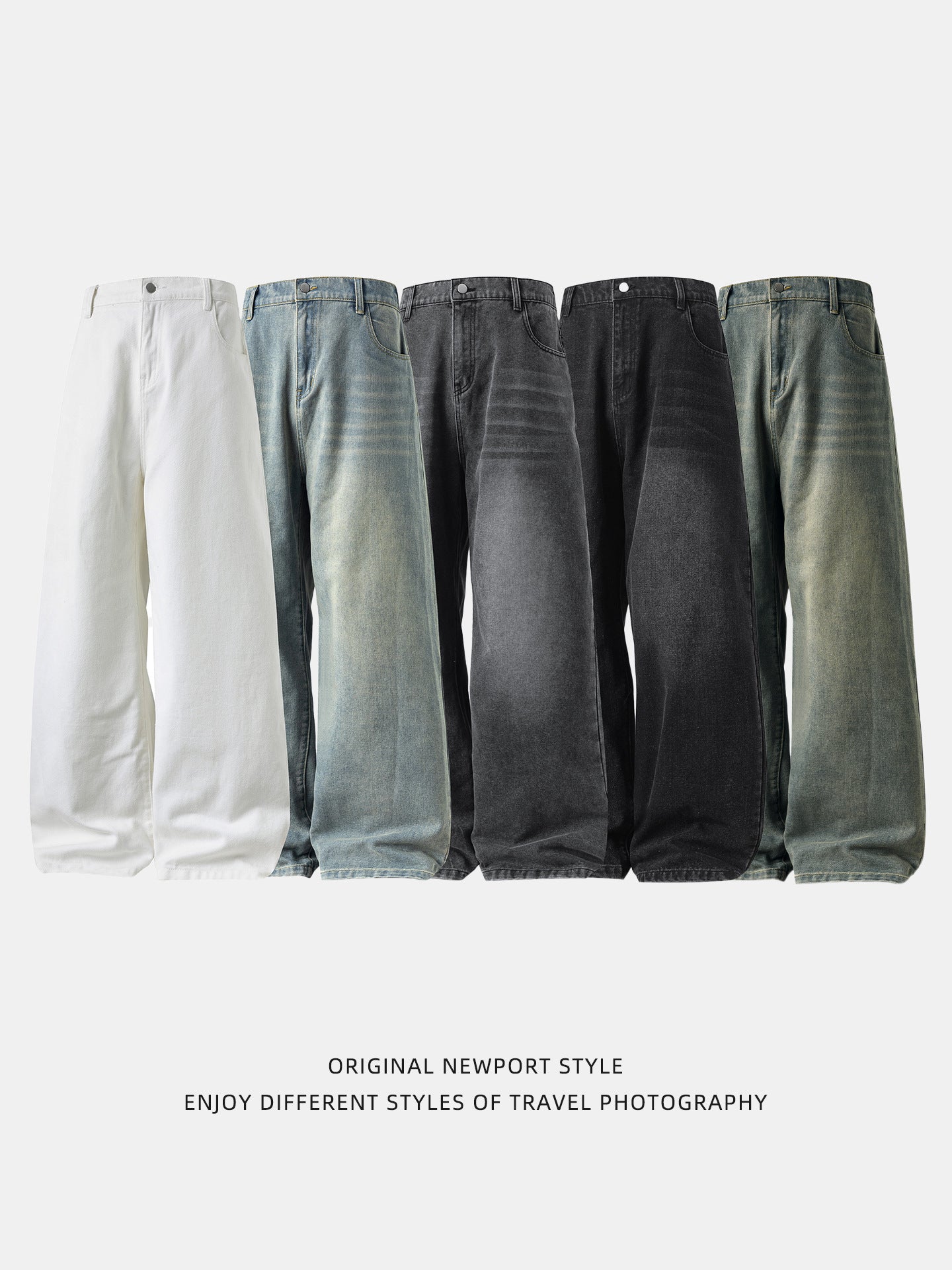 Retro Straight-Leg Denim Pants