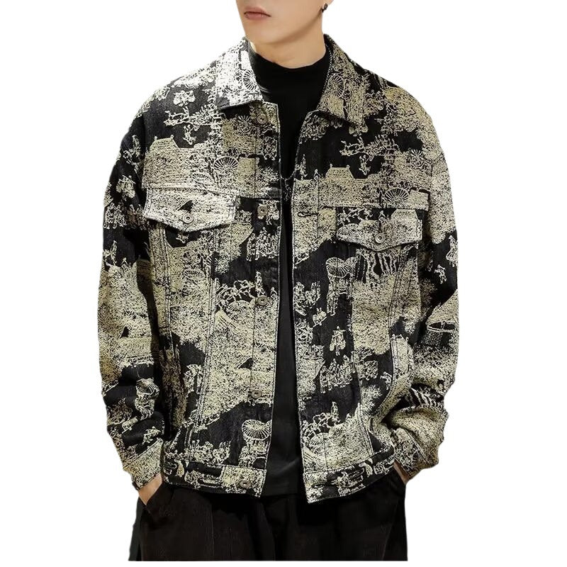 Camouflage Embroidered Denim Jacket
