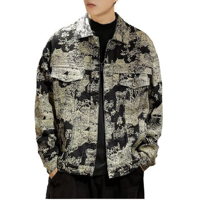 Camouflage Embroidered Denim Jacket