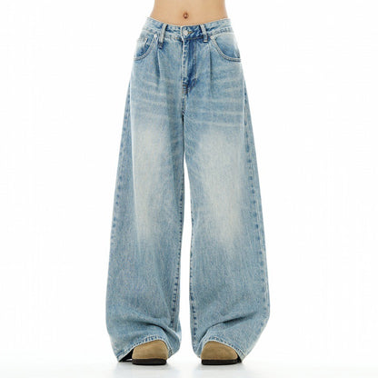 Vintage Washed Wide-Leg Baggy Jeans