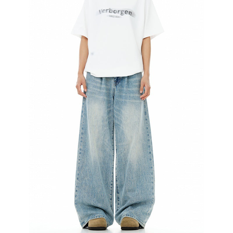 Vintage Washed Wide-Leg Baggy Jeans