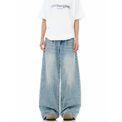 Vintage Washed Wide-Leg Baggy Jeans
