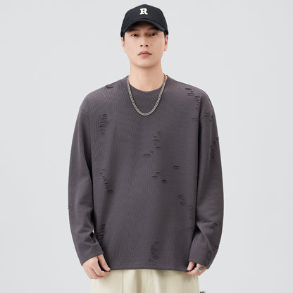 Vintage Distressed Long-Sleeve T-Shirt