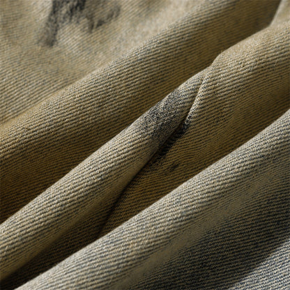 Mud-Dyed Punk Denim Jeans