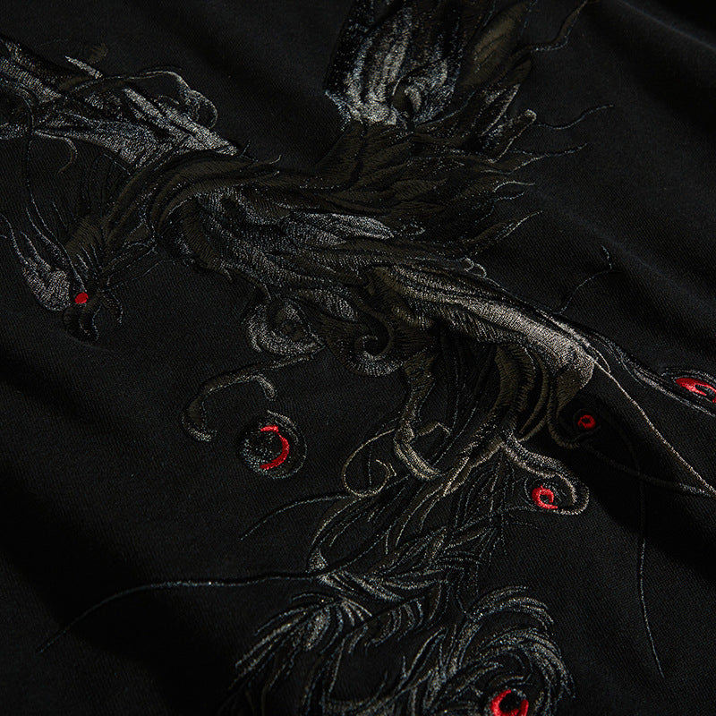 Phoenix Embroidered Oversized Hoodie