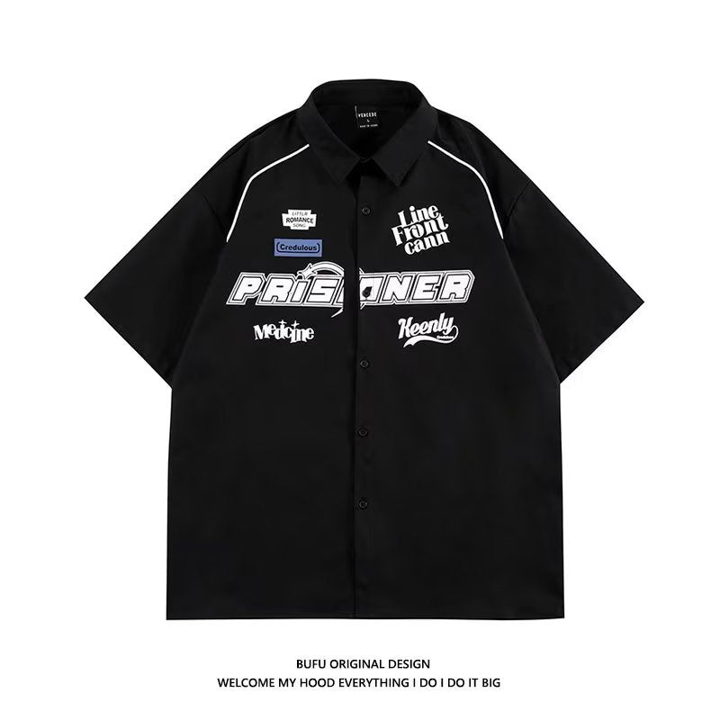 Retro Street Letter Cardigan Shirt