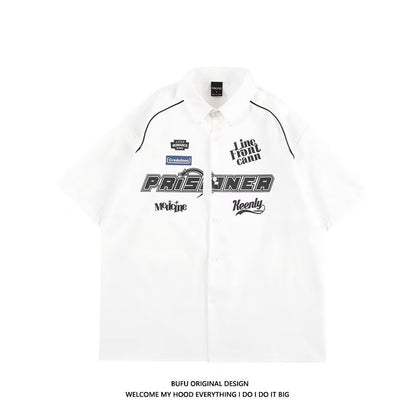 Retro Street Letter Cardigan Shirt