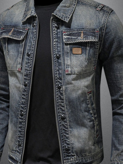 Vintage Washed Denim Jacket for