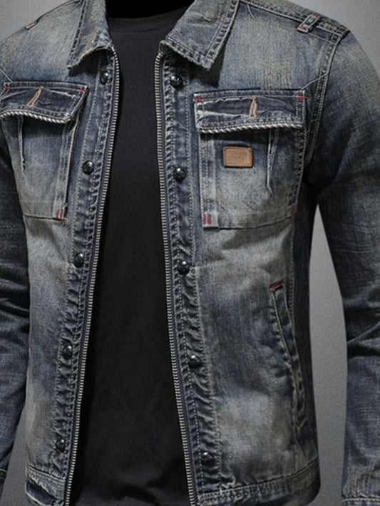 Vintage Washed Denim Jacket for