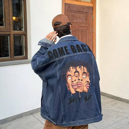 'Shut Up' Vaezion designer denim jacket