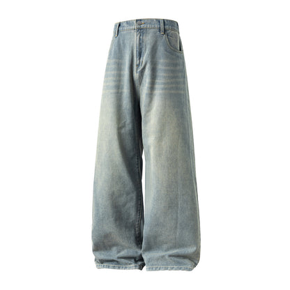 Retro Straight-Leg Denim Pants