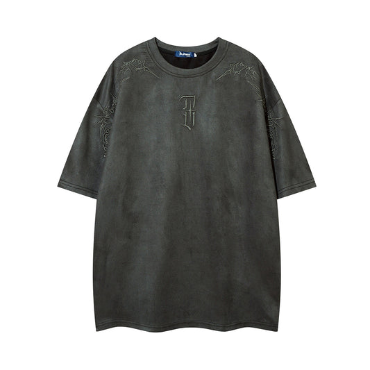 Thorn Embroidered Suede Street T-Shirt