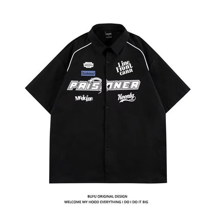 Retro Street Letter Cardigan Shirt