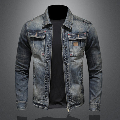 Vintage Washed Denim Jacket for