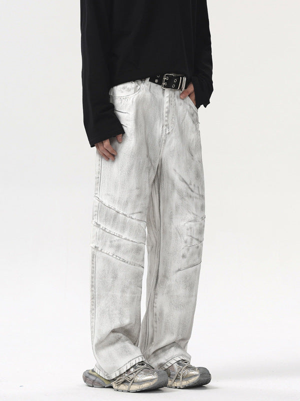 Distressed White Denim Jeans