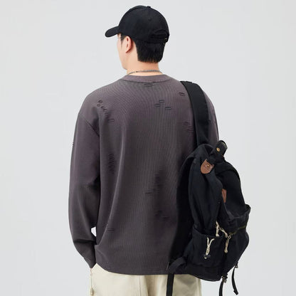 Vintage Distressed Long-Sleeve T-Shirt