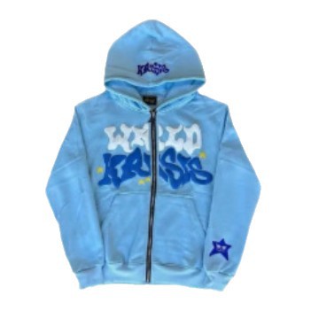 Hip-Hop Letter Print Fleece Zip Hoodie