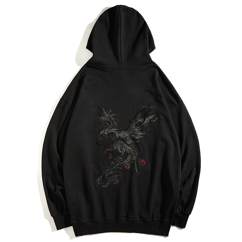 Phoenix Embroidered Oversized Hoodie