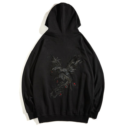 Phoenix Embroidered Oversized Hoodie