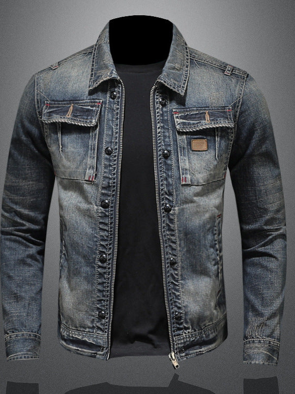 Vintage Washed Denim Jacket for
