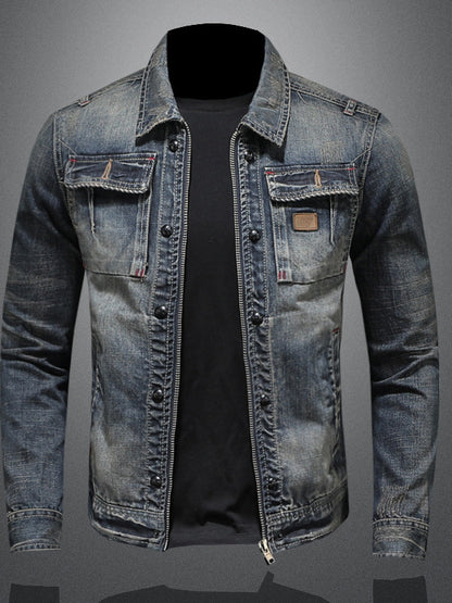 Vintage Washed Denim Jacket for