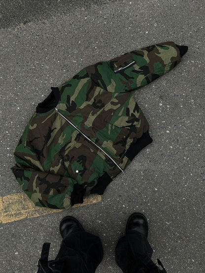 Oversized Camouflage Zip Jacket