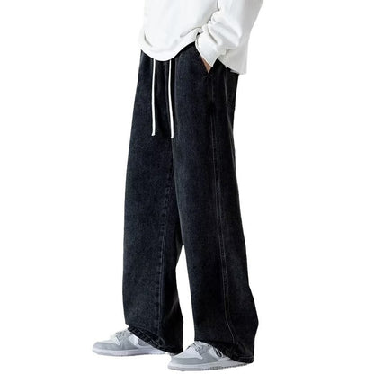 Retro Wide-Leg Straight Jeans