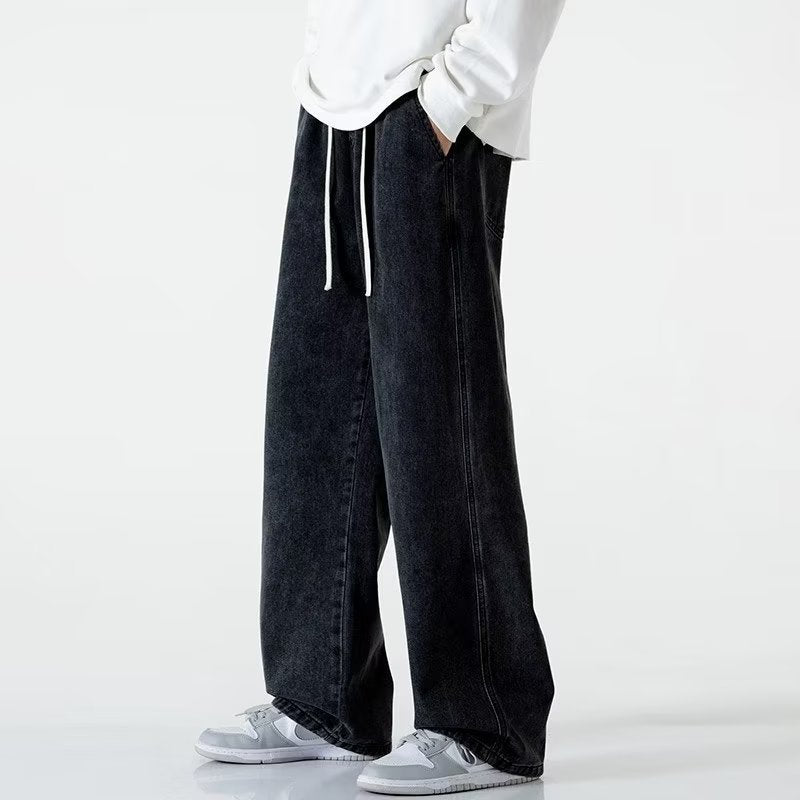 Retro Wide-Leg Straight Jeans