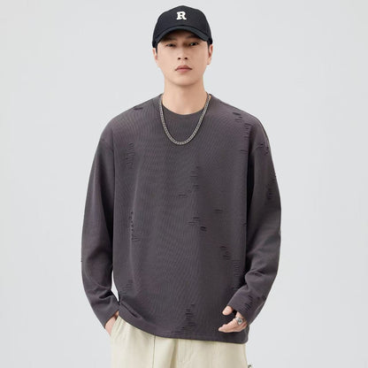 Vintage Distressed Long-Sleeve T-Shirt