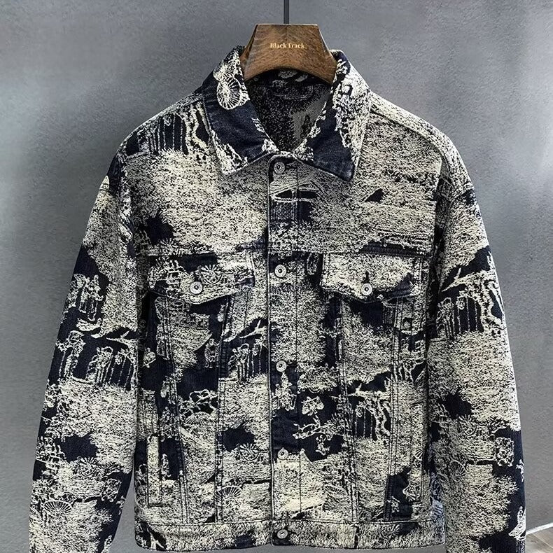 Camouflage Embroidered Denim Jacket