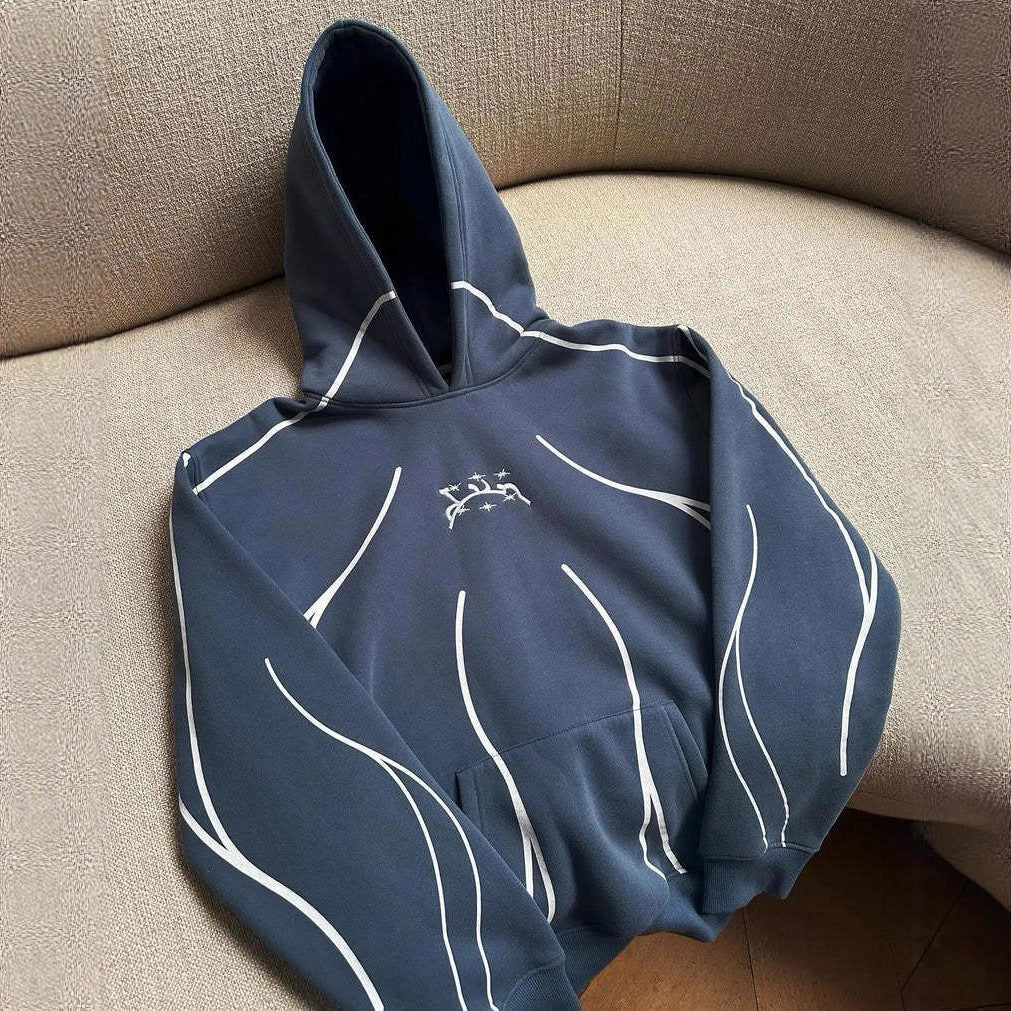 Y2K Letter Print Hooded Zip Jacket