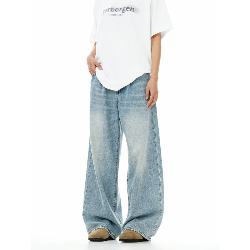 Vintage Washed Wide-Leg Baggy Jeans