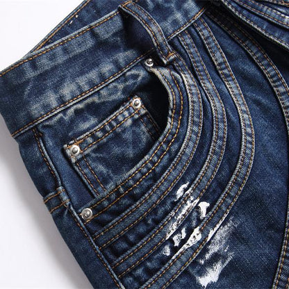 Slim Flare Patchwork Denim Jeans