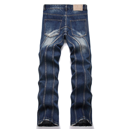 Slim Flare Patchwork Denim Jeans