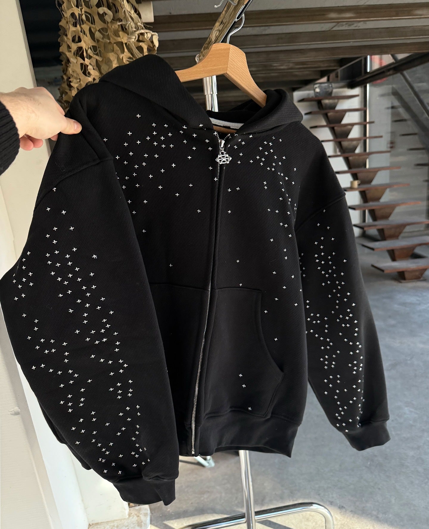 Starry Sky Rhinestone Hoodie