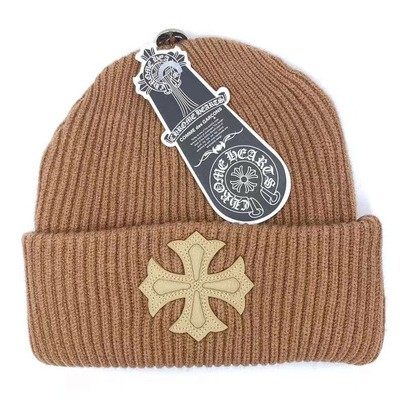 Embroidered Cross Knitted Beanie