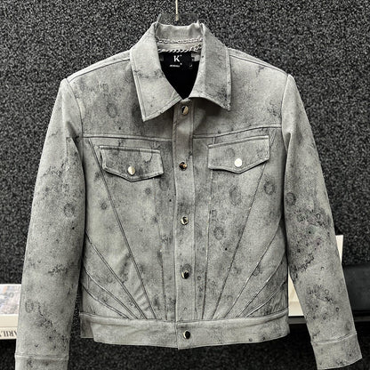 Vintage Tie-Dye Patchwork Lapel Jacket