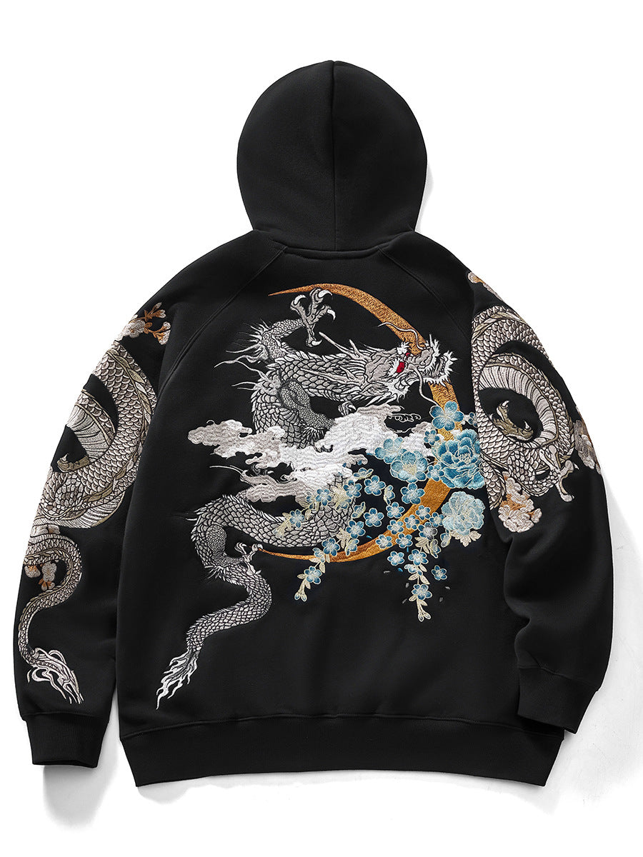 Dragon and Phoenix Embroidered Hoodie